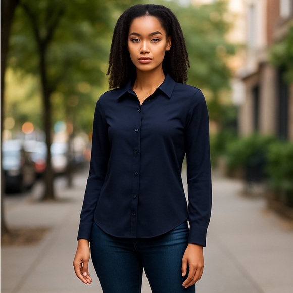 Banana Republic Tops - Banana Republic Dark Blue Button Down Shirt